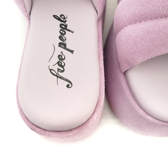 Free People Almost Paradise Suede Platform Chunky Sandals In Orchid - Picture 8 of 14